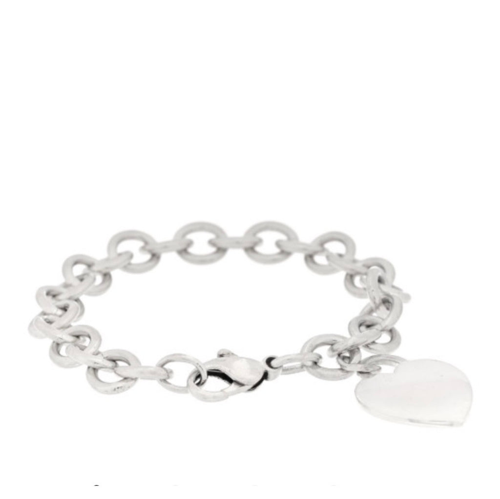 Tiffany & Co. sterling silver heart tag charm bracelet