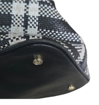 Tory Burch Robinson Large Woven Plaid Satchel