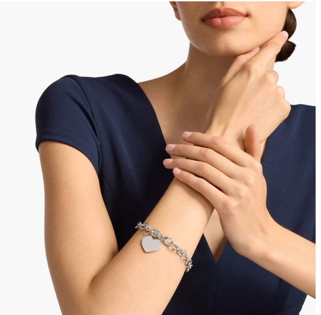 Tiffany & Co. sterling silver heart tag charm bracelet