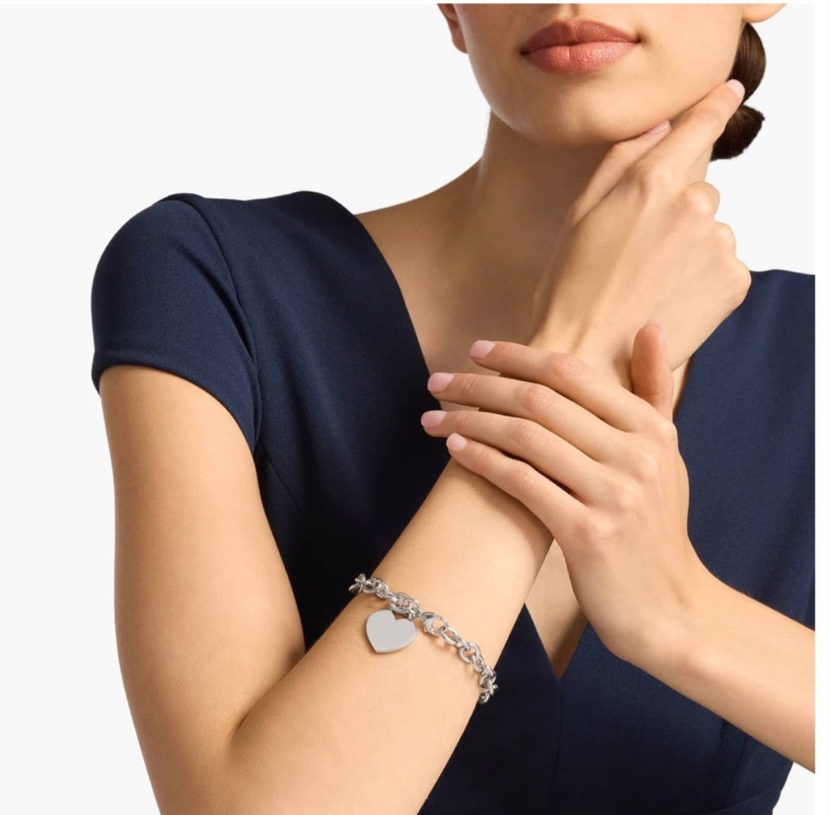 Tiffany & Co. sterling silver heart tag charm bracelet