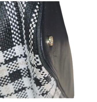 Tory Burch Robinson Large Woven Plaid Satchel