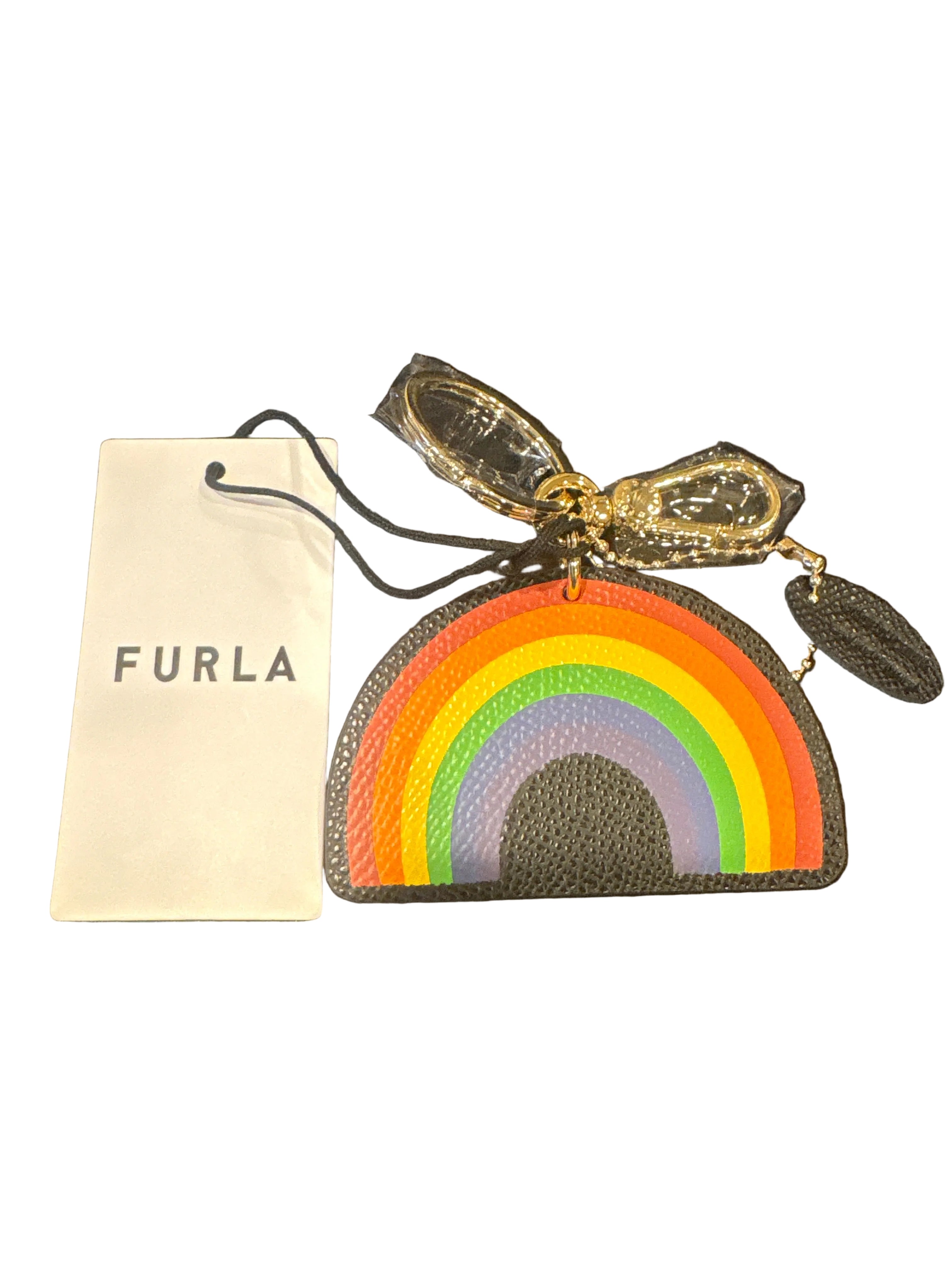 Furla Rainbow Leather Bag Charm / Keychain New