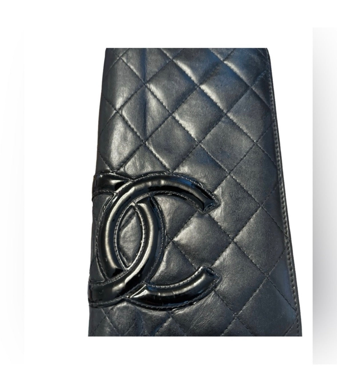 Chanel Cambon Line CC Quilted Long Wallet – Black Calfskin / Pink Interior