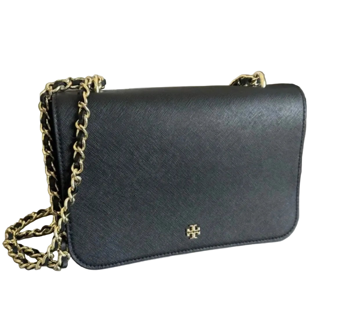 Tory Burch Emerson Adjustable Shoulder Bag – Black Saffiano Leather