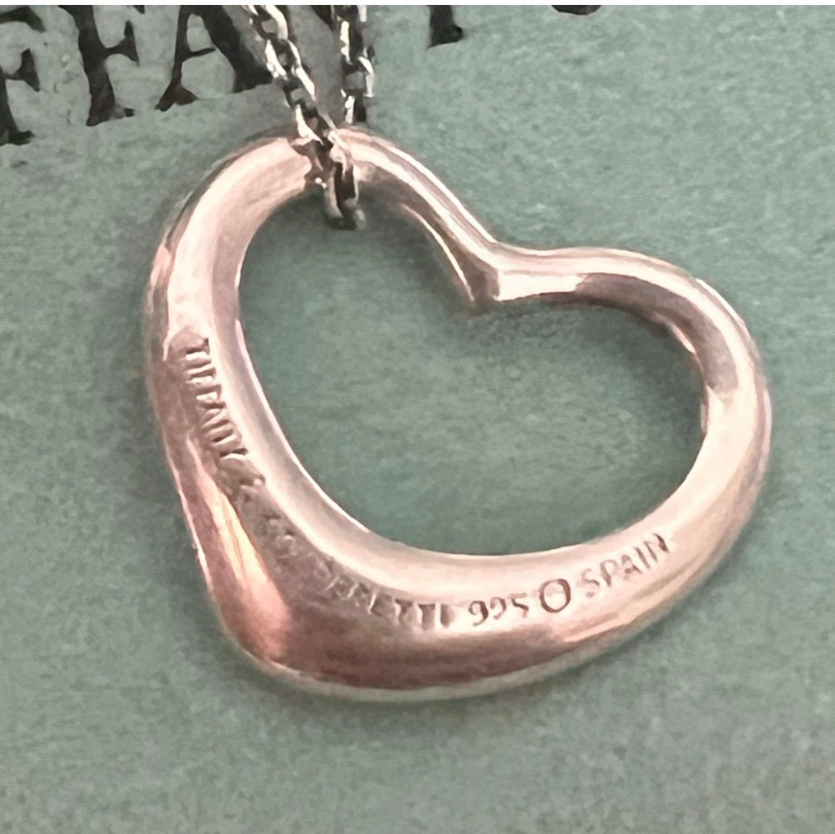 Tiffany & Co. Elsa Peretti Open Heart Necklace Sterling Silver 925 Spain