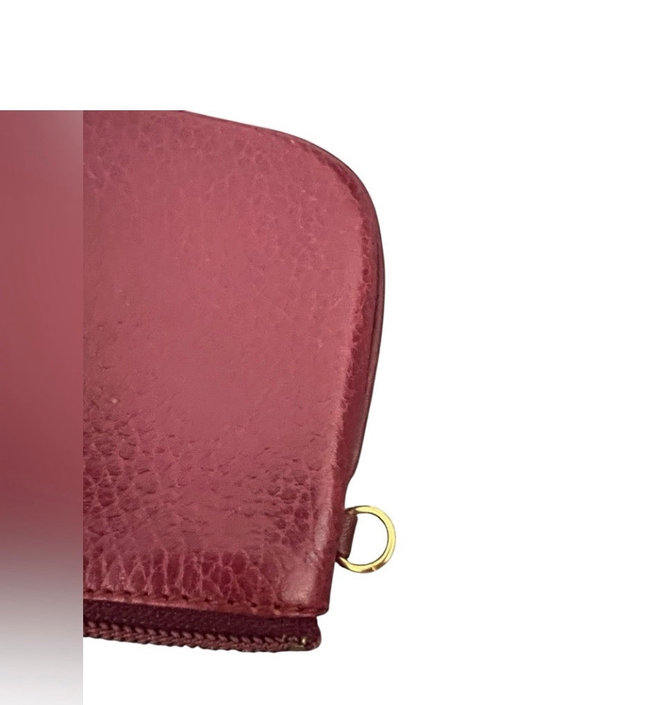 Cartier Must de Cartier burgundy leather zip pouch/clutch