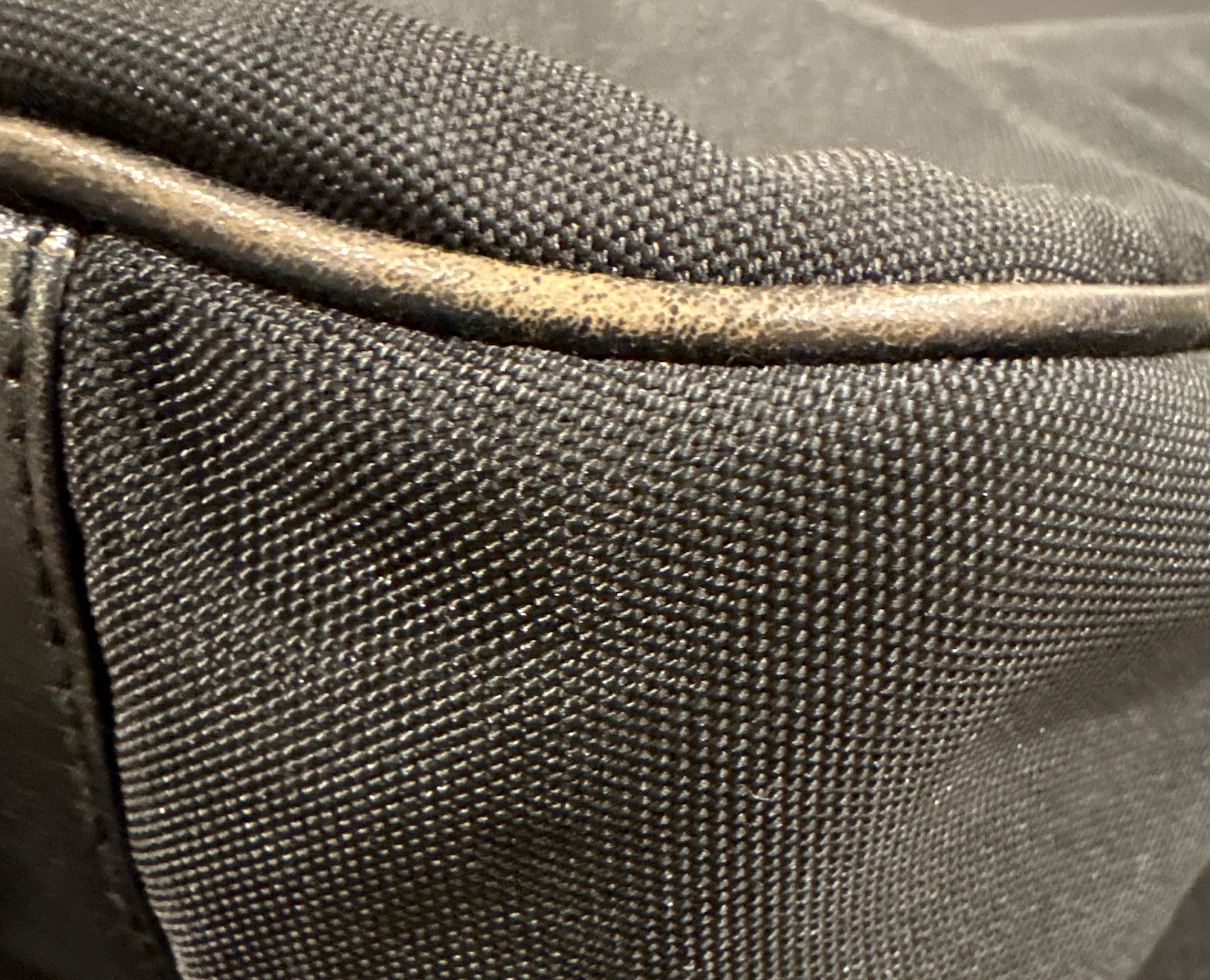 Gucci Bamboo Handle Nylon Hobo Bag Black GG Canvas Vintage Shoulder Bag