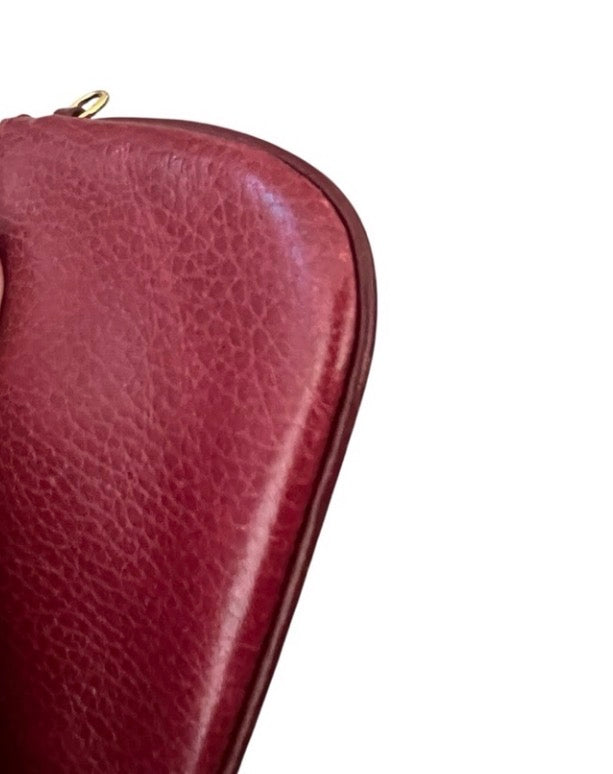 Cartier Must de Cartier burgundy leather zip pouch/clutch