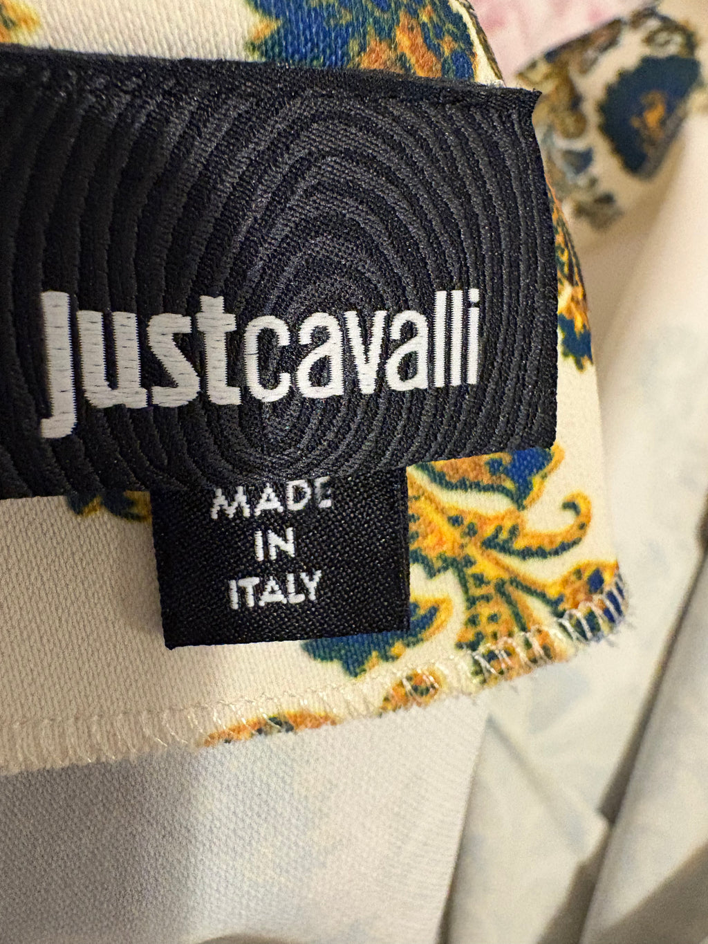 Just Cavalli Baroque Paisley Print Fit & Flare Dress – Made in Italy