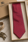 Vintage Burberry Burberrys Silk Tie – Red Paisley Print