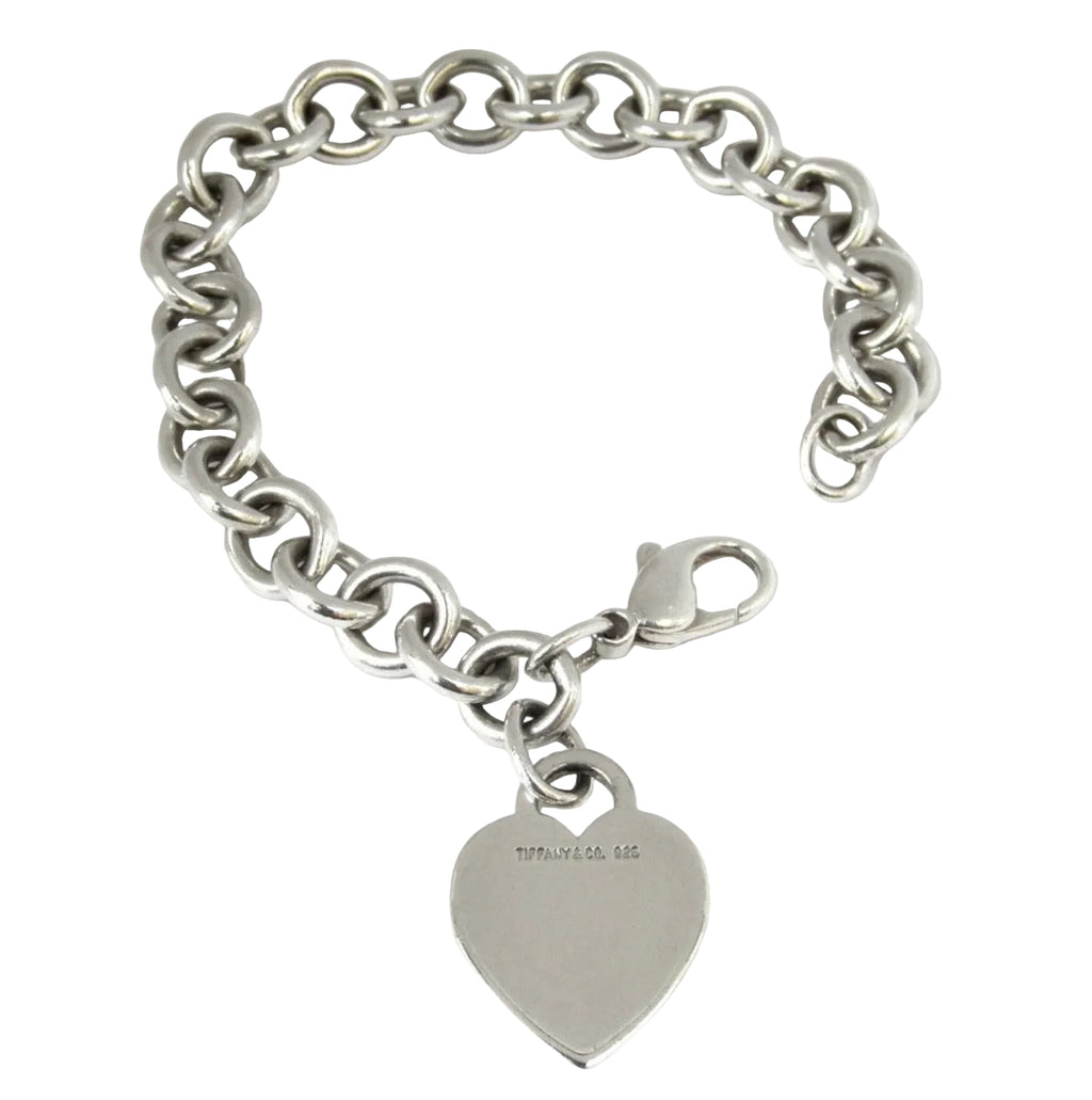 Tiffany & Co. sterling silver heart tag charm bracelet