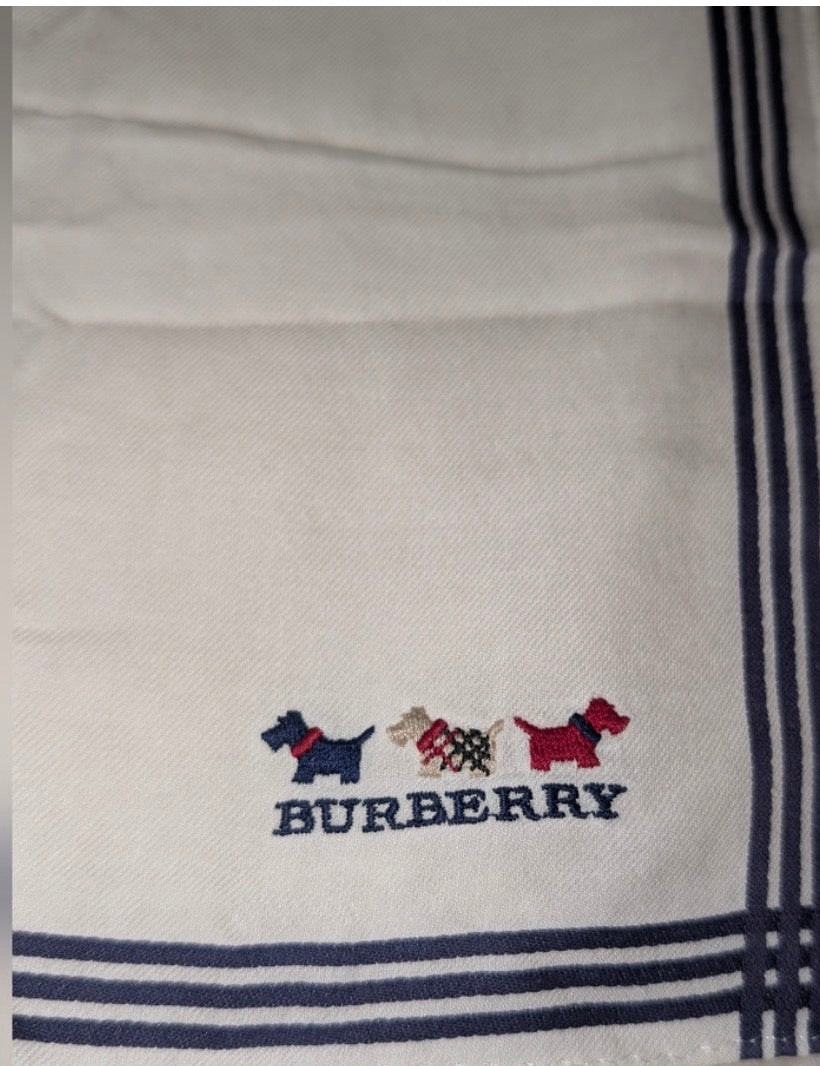 Burberry Embroidered Dog Motif Bandana / Handkerchief