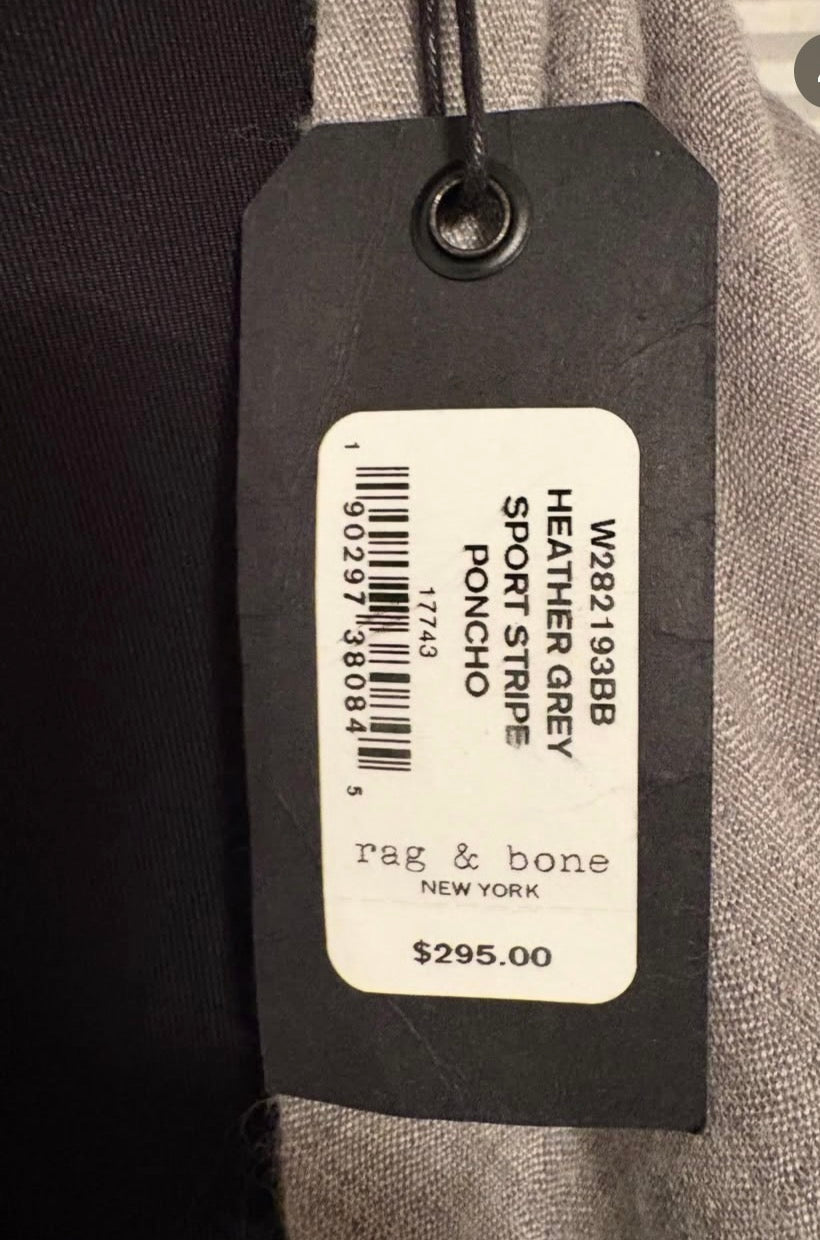 RAG & BONE
Sport Stripe Silk-Wool Poncho w/ Stripes & Fringe