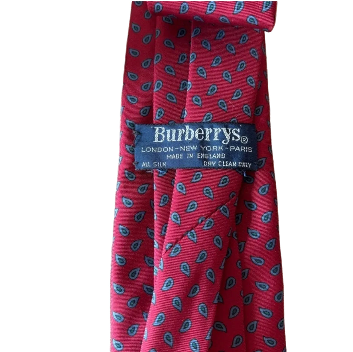 Vintage Burberry Burberrys Silk Tie – Red Paisley Print