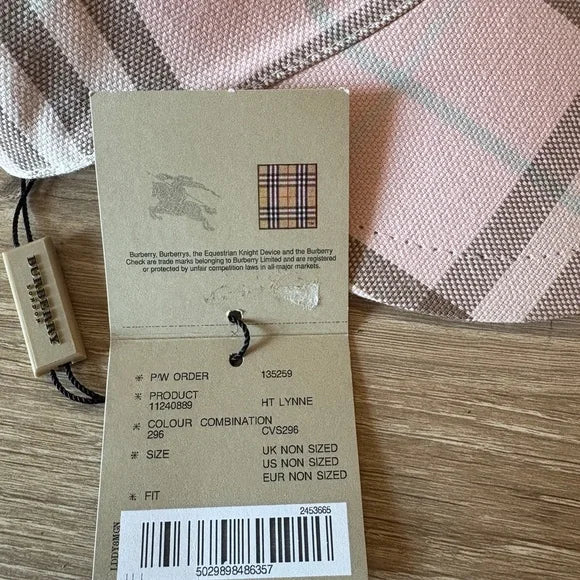 Burberry London Pink Plaid Sun Visor