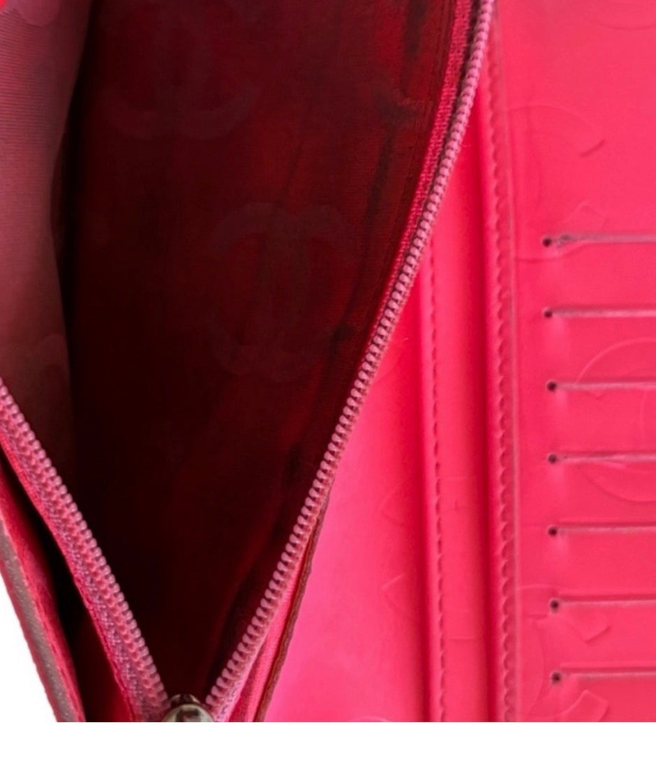 Chanel Cambon Line CC Quilted Long Wallet – Black Calfskin / Pink Interior