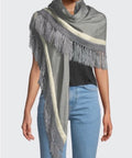 RAG & BONE
Sport Stripe Silk-Wool Poncho w/ Stripes & Fringe