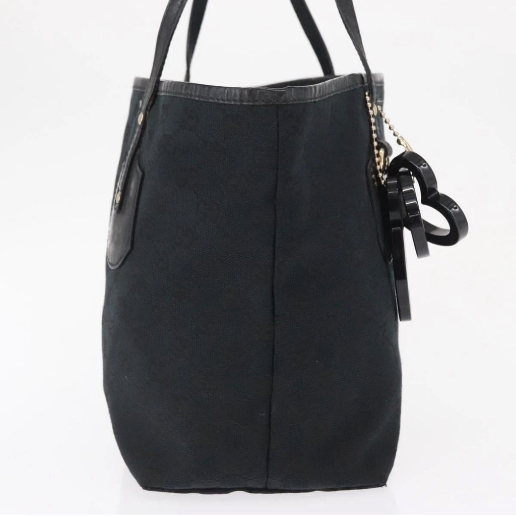Gucci Jolie Web Tote Gg Canvas Black Canvas Tote Bag