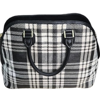 Tory Burch Robinson Large Woven Plaid Satchel