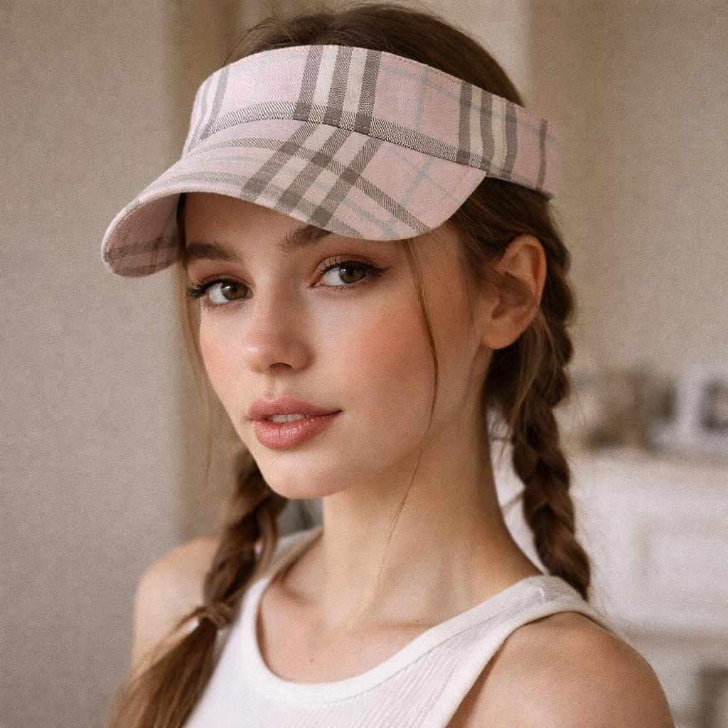 Burberry London Pink Plaid Sun Visor