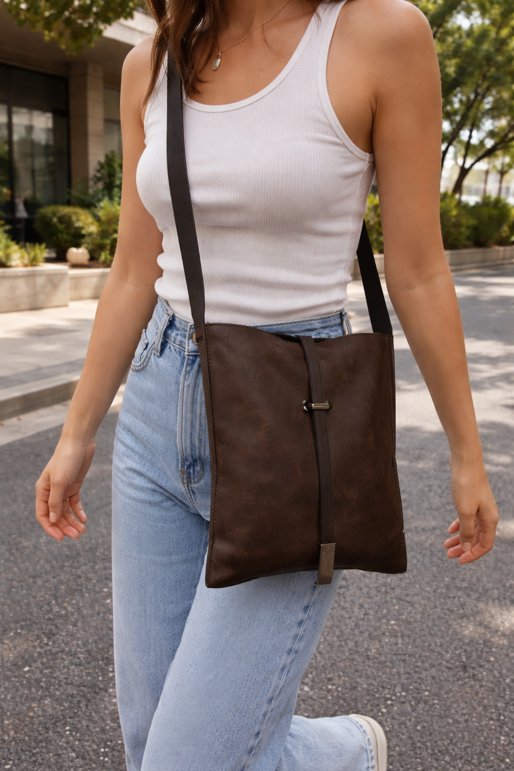 Gucci Vintage Brown Suede Leather Tote Bag