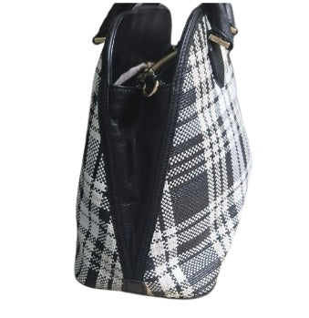 Tory Burch Robinson Large Woven Plaid Satchel