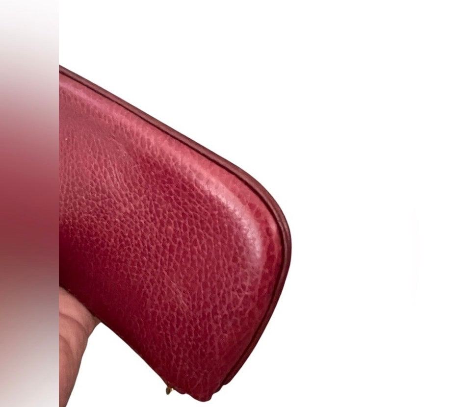 Cartier Must de Cartier burgundy leather zip pouch/clutch