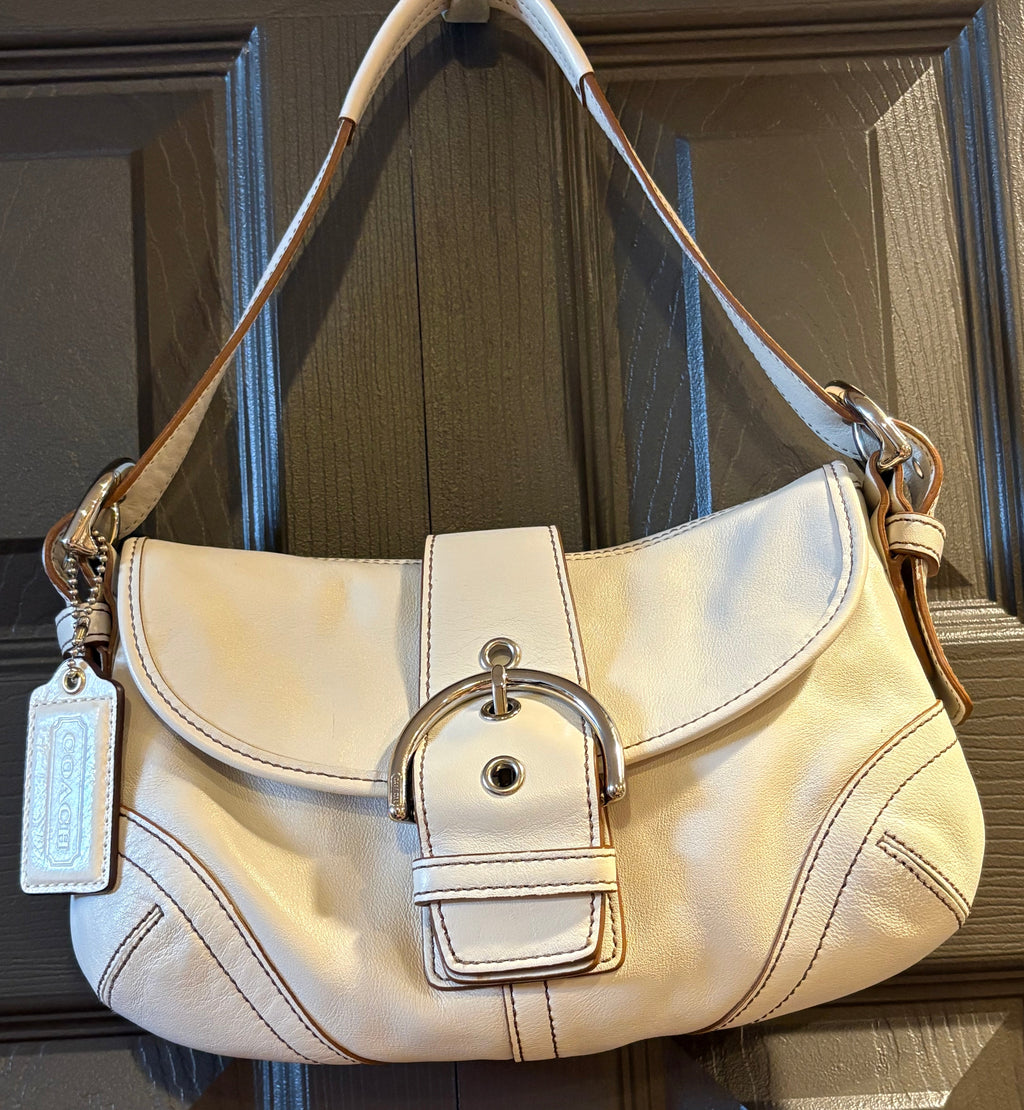 Vintage Coach Mini Soho Shoulder Bag – Off White Leather Y2K