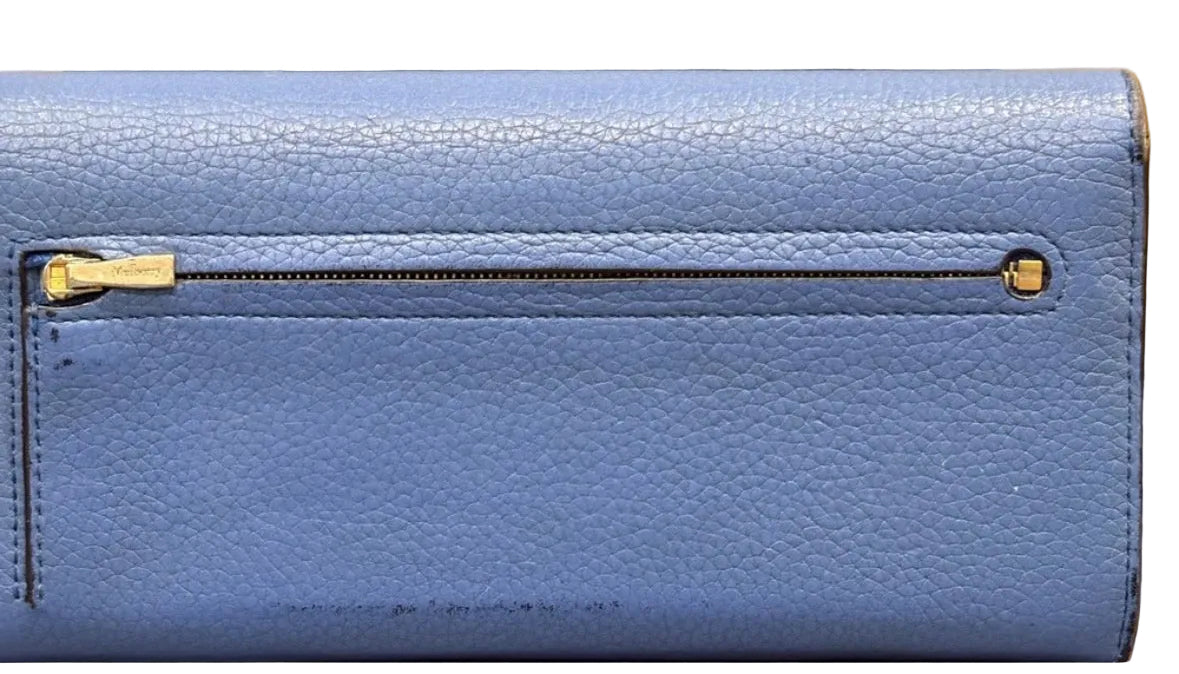 Mulberry Grained Leather Continental Wallet – Blue