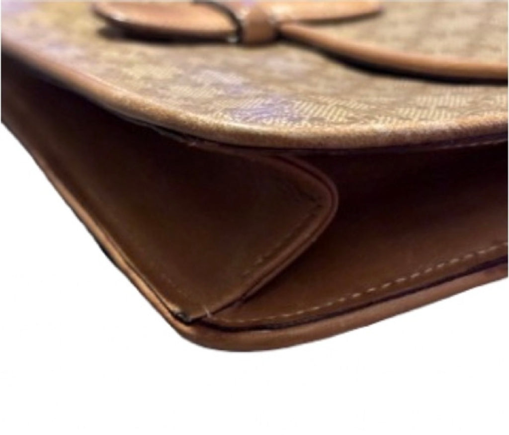 Celine Macadam Canvas Crossbody Bag – Vintage Celine Diffusion | Tan Leather Trim | Made in Italy