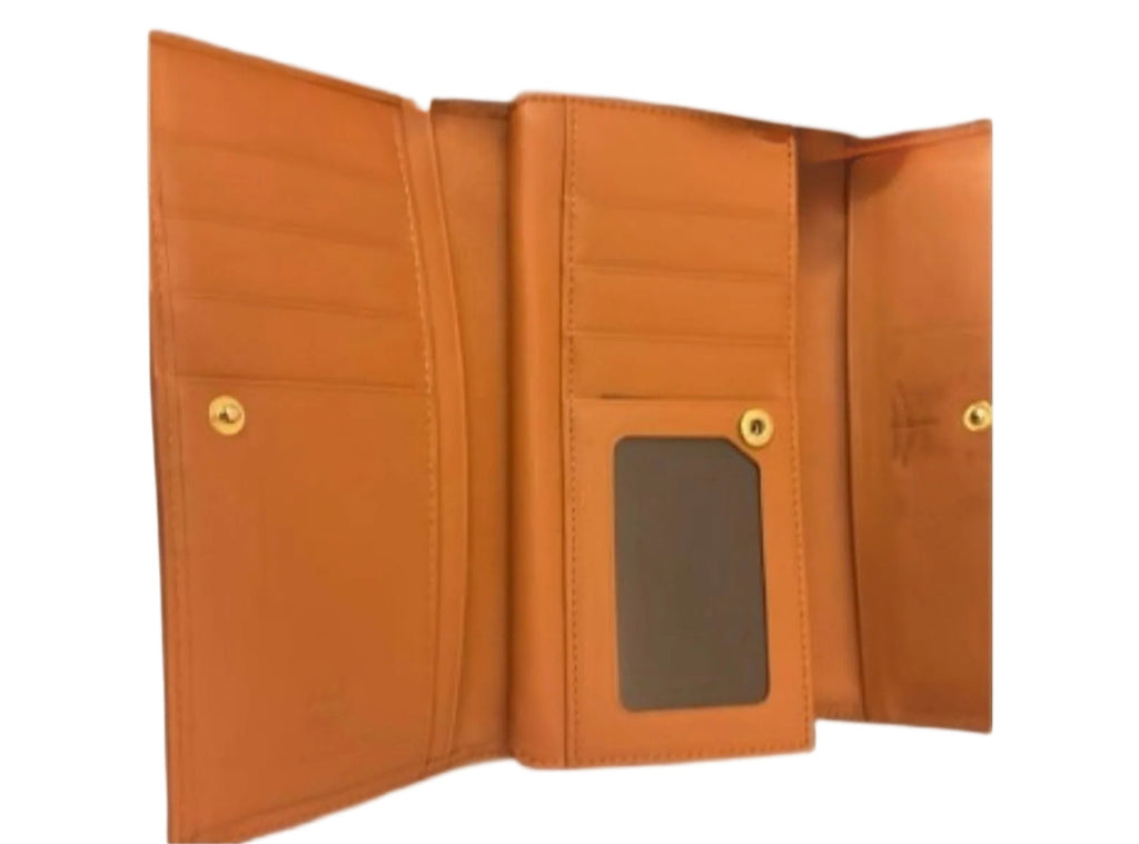 MCM Visetos Monogram Continental Wallet – Cognac | Gold Hardware | Vintage
