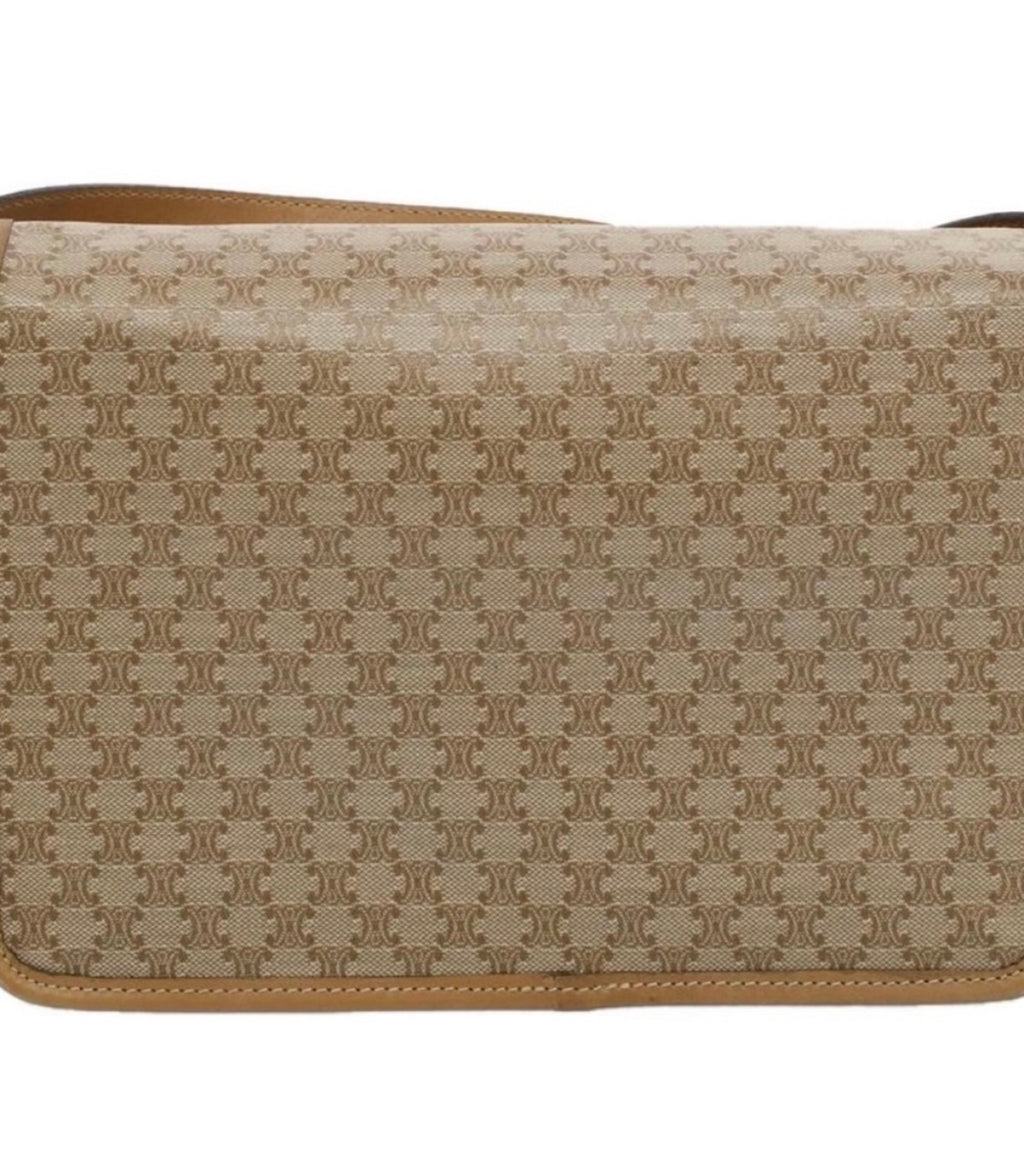 Celine Macadam Canvas Crossbody Bag – Vintage Celine Diffusion | Tan Leather Trim | Made in Italy