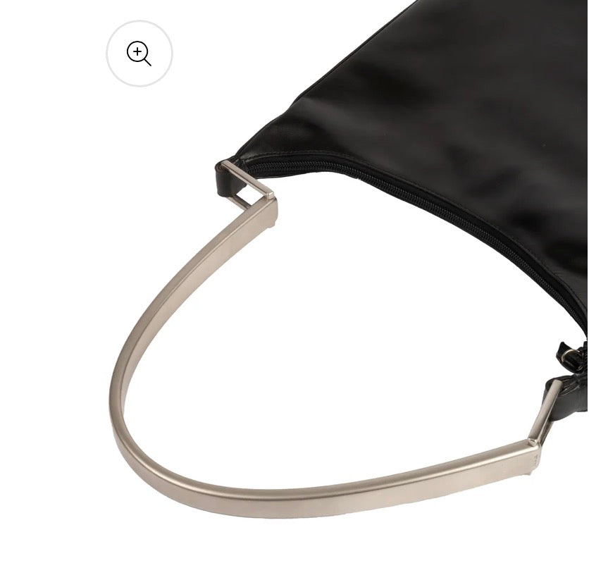 Prada FW1998 Black Metal Handle Shoulder Bag
