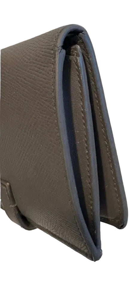 Celine Paris Grey Leather Strap Wallet Made in Italy w/ Box & Dust Bag