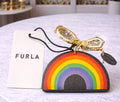 Furla Rainbow Leather Bag Charm / Keychain New