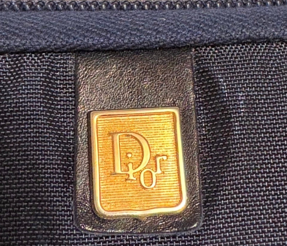 Vintage Dior Navy Canvas Mini Pouch