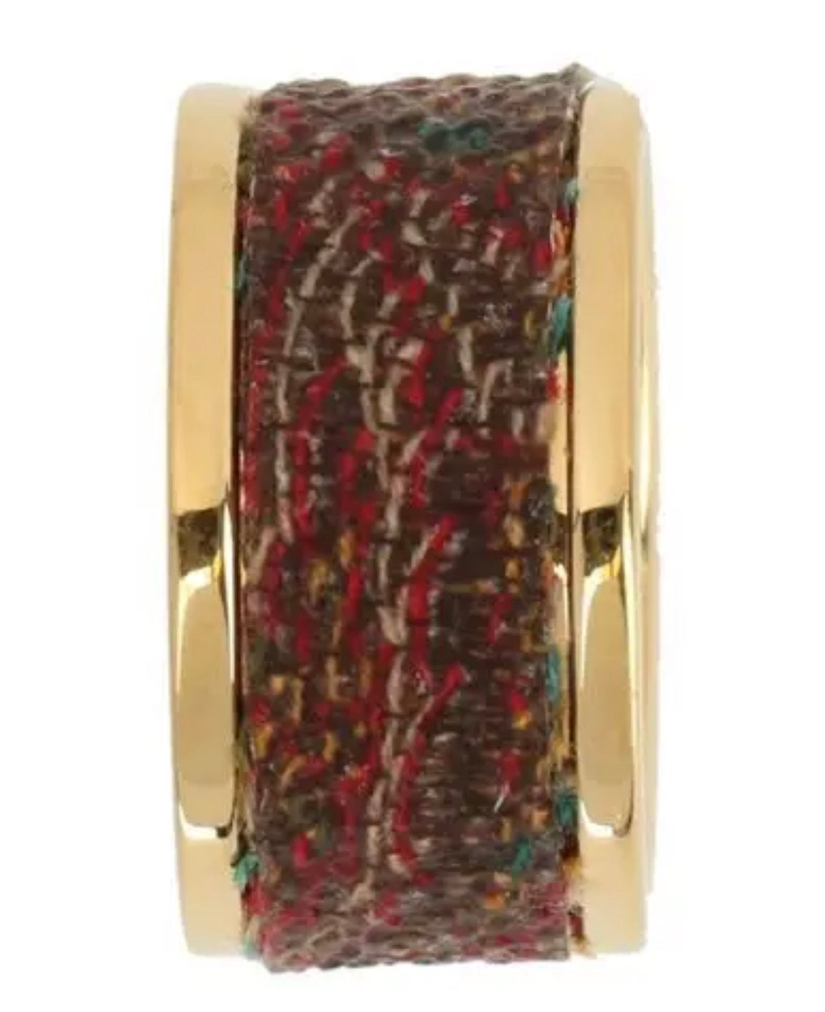 Etro Multicolor Tweed & Gold-Tone Statement Ring