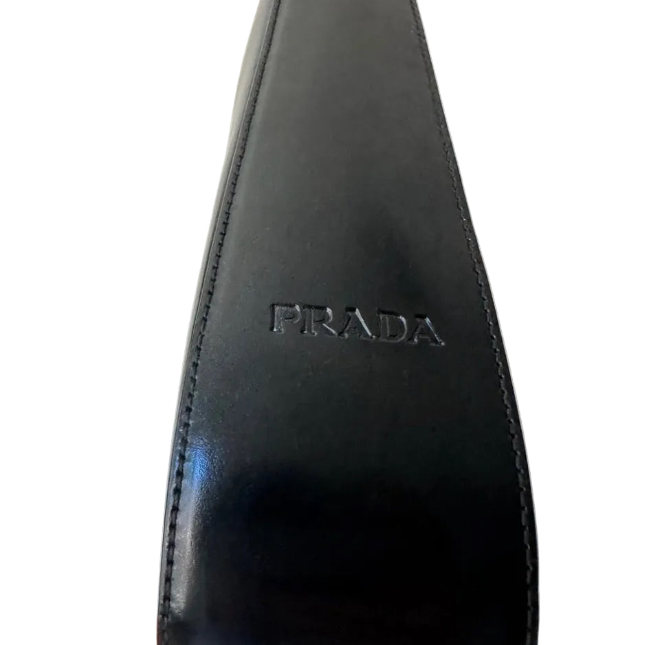Prada FW1998 Black Metal Handle Shoulder Bag