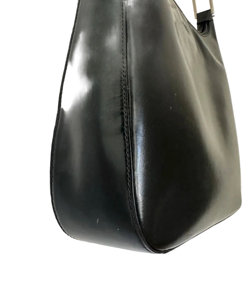 Prada FW1998 Black Metal Handle Shoulder Bag