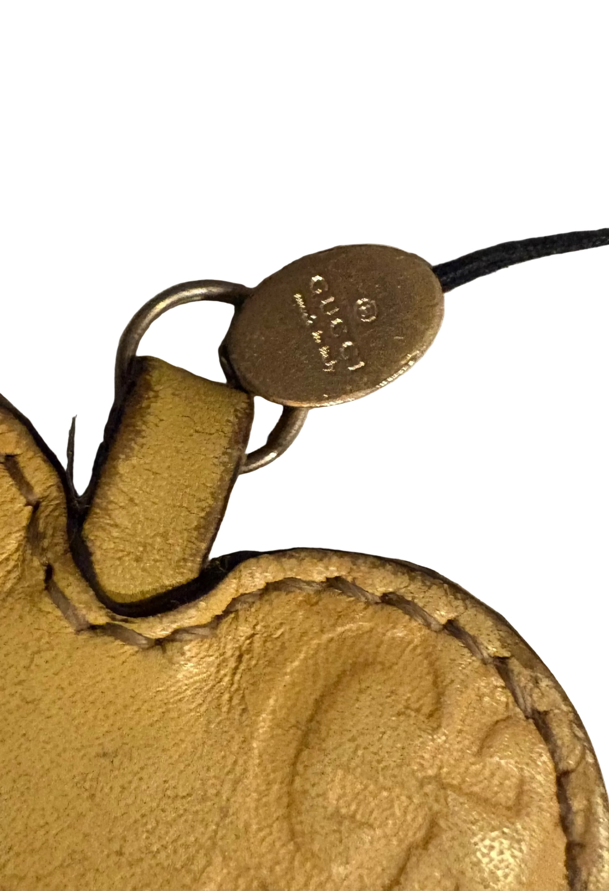 Gucci GG Embossed Leather Heart Charm | Bag Charm | Keychain | Phone Accessory