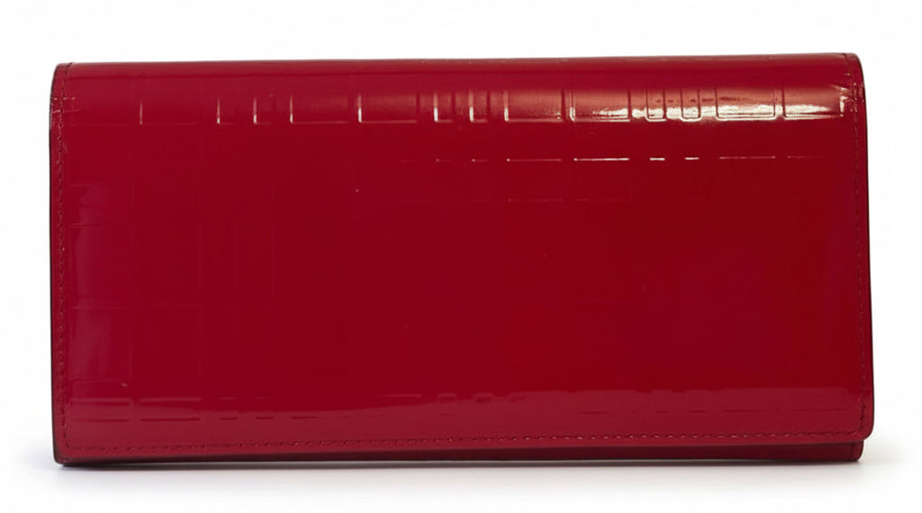 Burberry Red Patent Leather Long Wallet