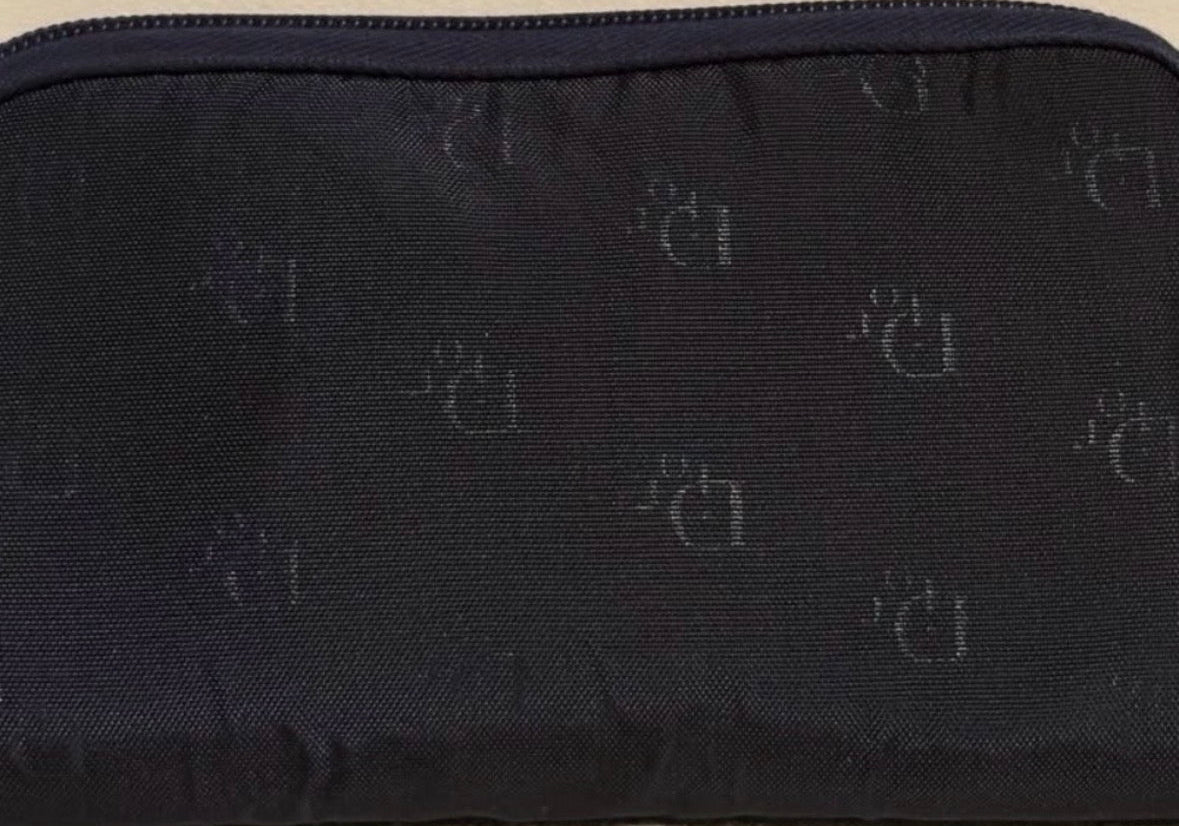 Vintage Dior Navy Canvas Mini Pouch