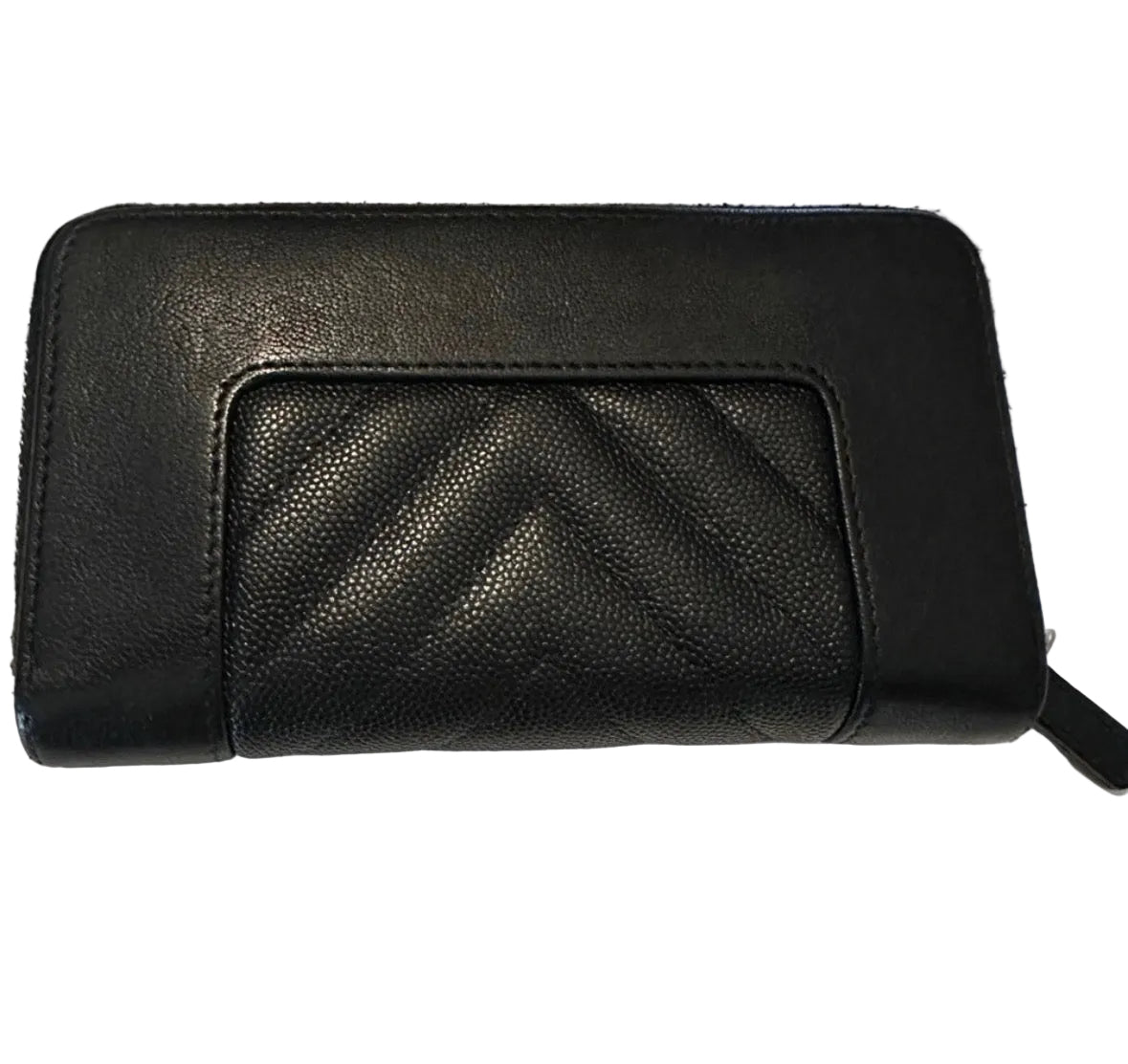 Chanel Chevron Caviar Leather Zip Wallet – Black with CC Turn-Lock