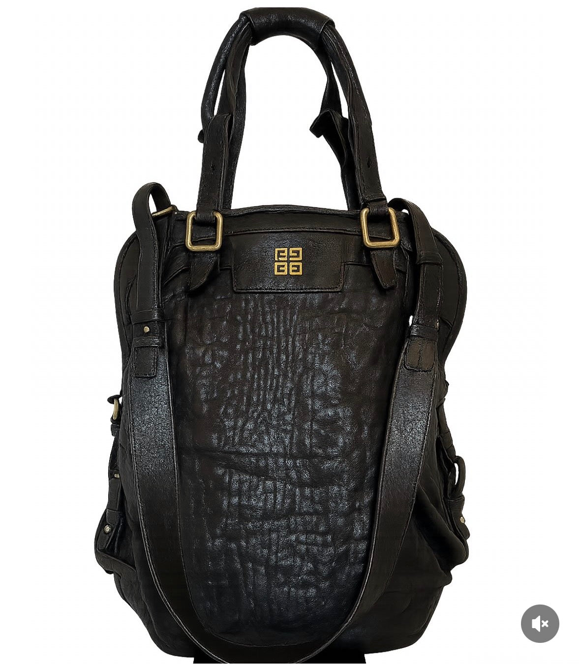 Givenchy Black Leather Pandora Tote / Shoulder Bag