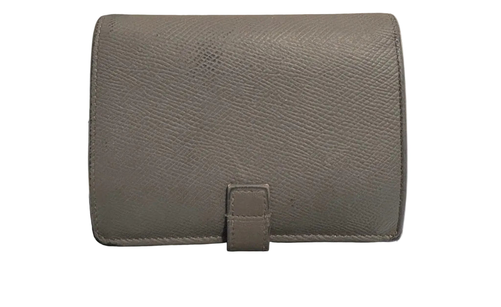 Celine Paris Grey Leather Strap Wallet Made in Italy w/ Box & Dust Bag