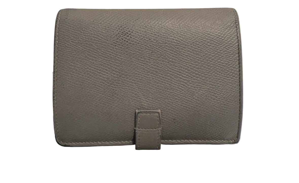 Celine Paris Grey Leather Strap Wallet Made in Italy w/ Box & Dust Bag