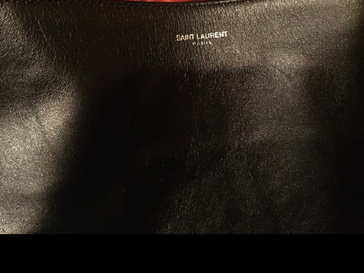Yves Saint Laurent Reversible East West Shopper Tote Studded Leather & Suede Black