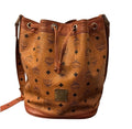 MCM Visetos Cognac Drawstring Bucket Bag (Germany)