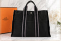 Hermès Paris Fourre Tout MM Tote – Black & Gray Canvas