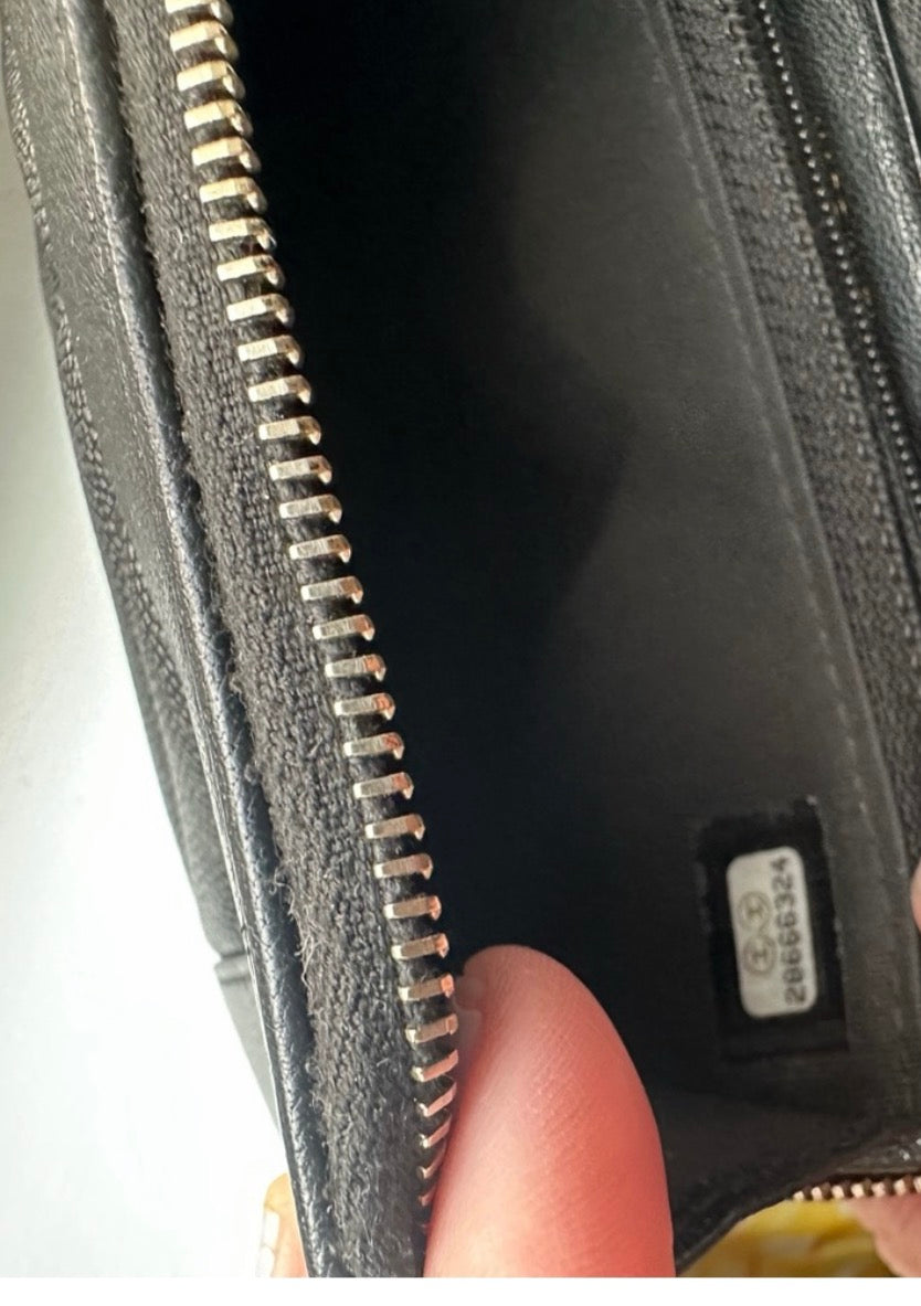 Chanel Chevron Caviar Leather Zip Wallet – Black with CC Turn-Lock